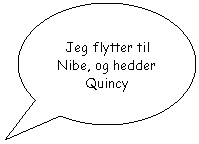 Oval billedforklaring: Jeg flytter til Nibe, og hedder Quincy
